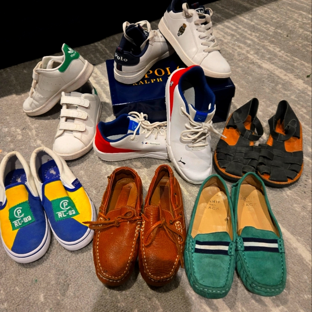 PREPPY Boys Ralph Lauren,Janie And Jack , Zara ,& Puma Shoe Bundle Sz 1-1.5.